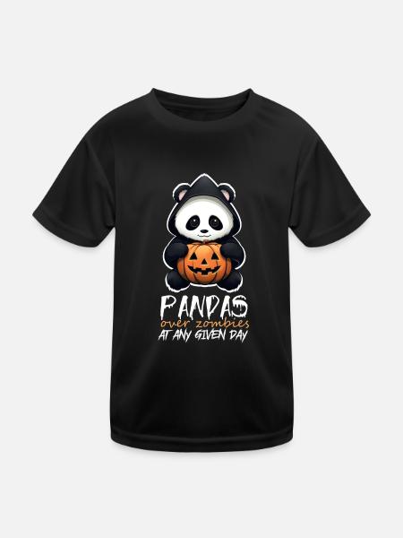 Citation amusante du panda sarcastique d’Halloween - T-shirt sport Enfant - noir - Devant