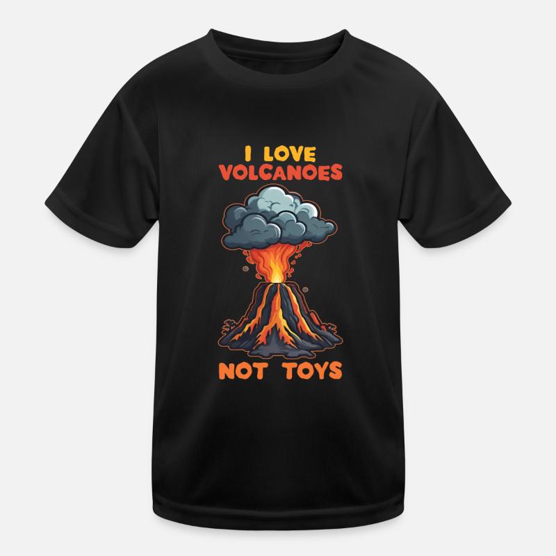 Ich liebe Vulkane Kinder Funktions-T-Shirt