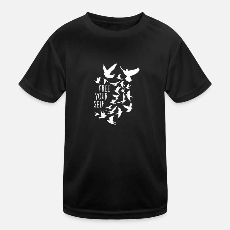 tauben,vögel,vogelschwarm,bunt,graffiti,free Kinder Funktions-T-Shirt