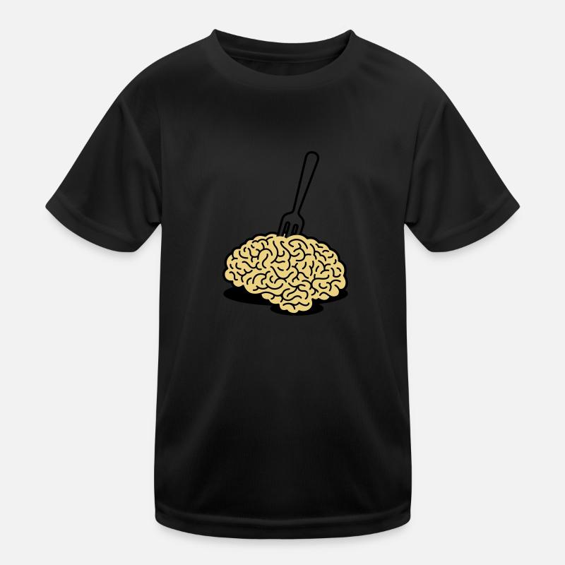 Ein Gehirn mit einer Gabel Kinder Funktions-T-Shirt