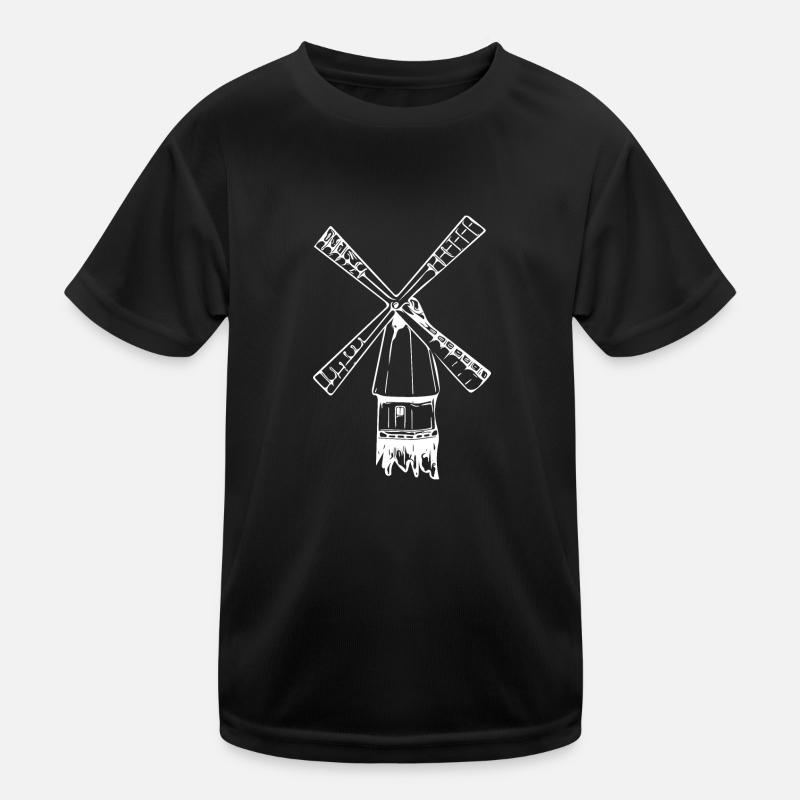 Vintage nostalgic windmill Kids Functional T-Shirt
