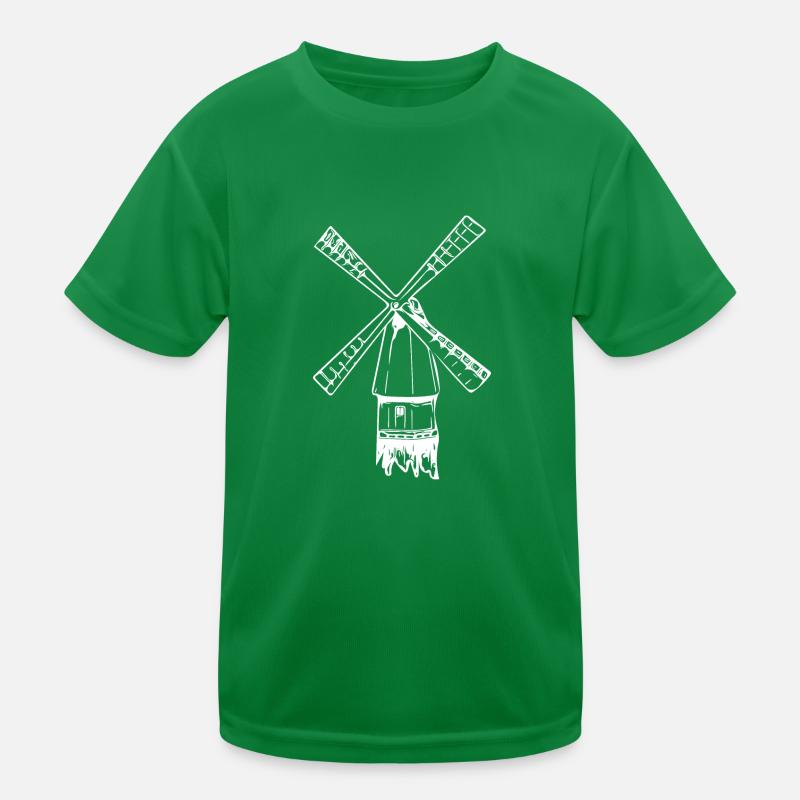 Vintage nostalgic windmill Kids Functional T-Shirt