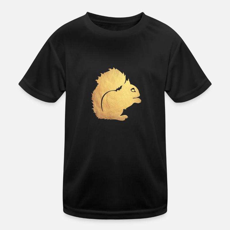 gold eichhörnchen - Kinder Funktions-T-Shirt - Schwarz