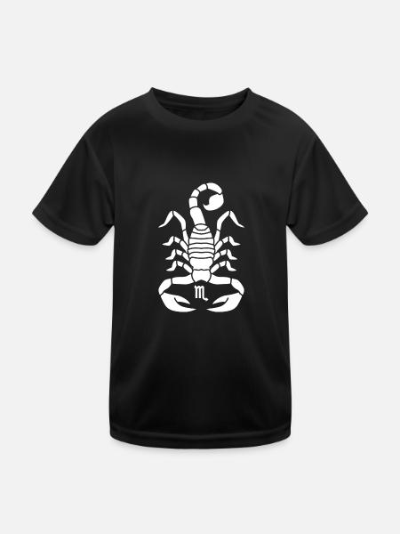 Skorpion Sternzeichen - Kinder Funktions-T-Shirt - Schwarz - Vorne