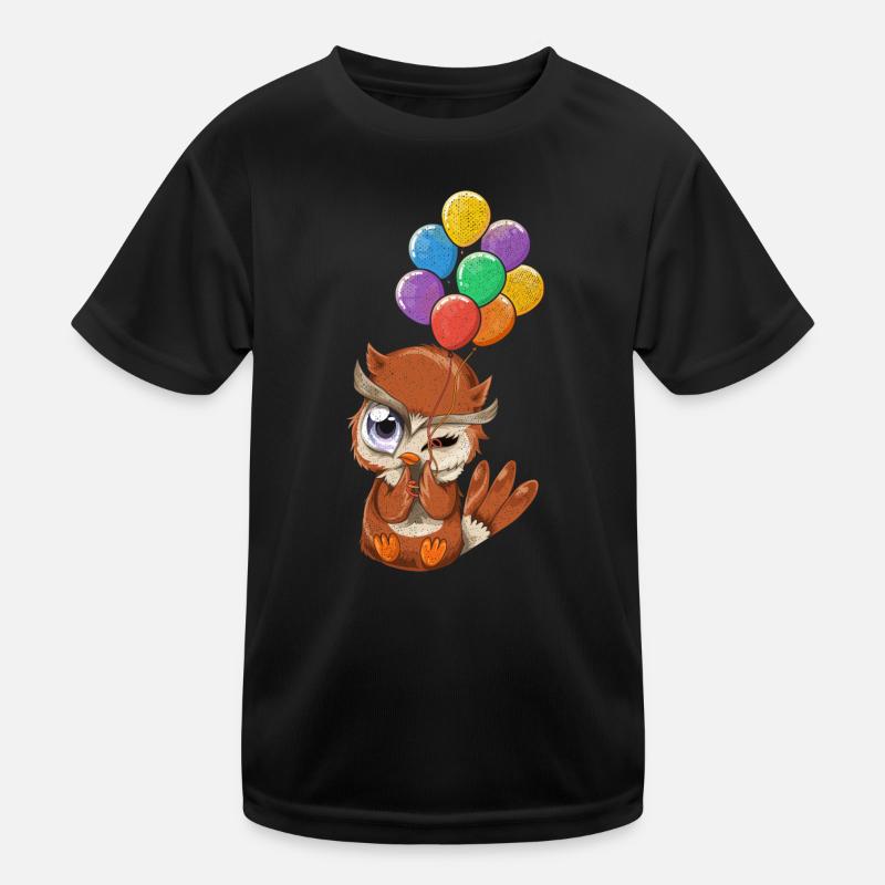 Weiser Vogel Wald Tier Geschenk Ballon Eule Kinder Funktions-T-Shirt