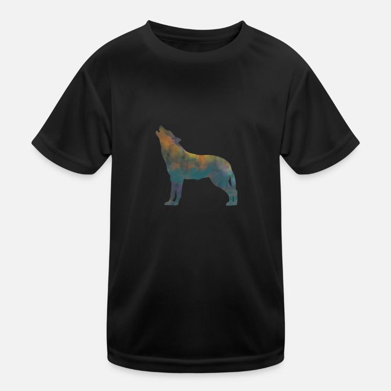 heulender Wolf Kids Functional T-Shirt