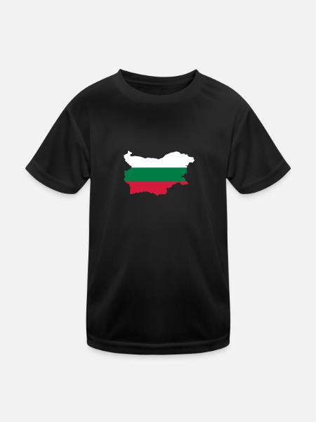 Bulgarien - Kinder Funktions-T-Shirt - Schwarz - Vorne