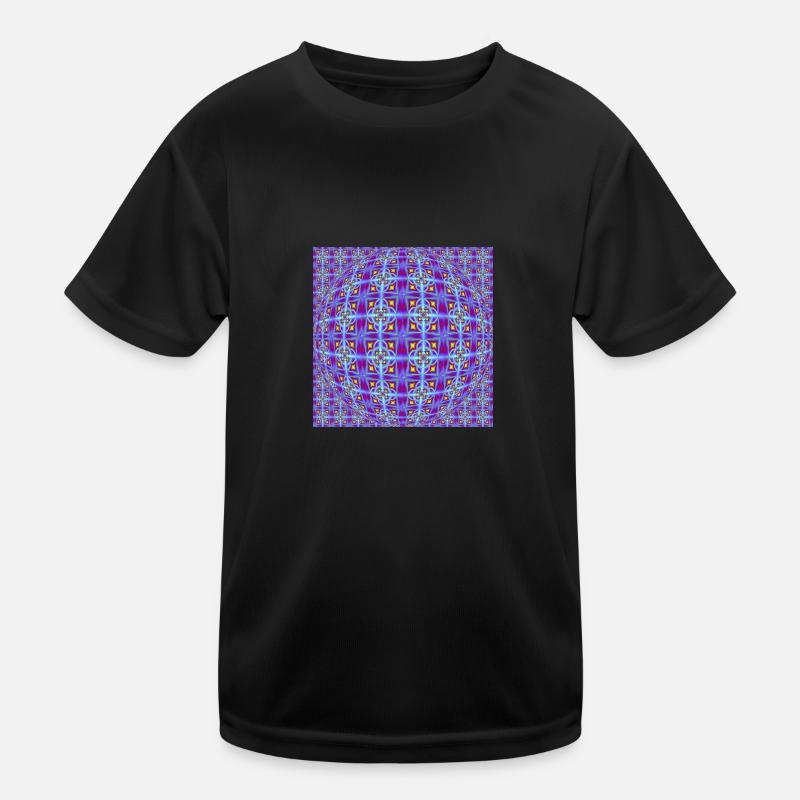 FRACTAL PATTERN LIGHT OP ART Kids Functional T-Shirt
