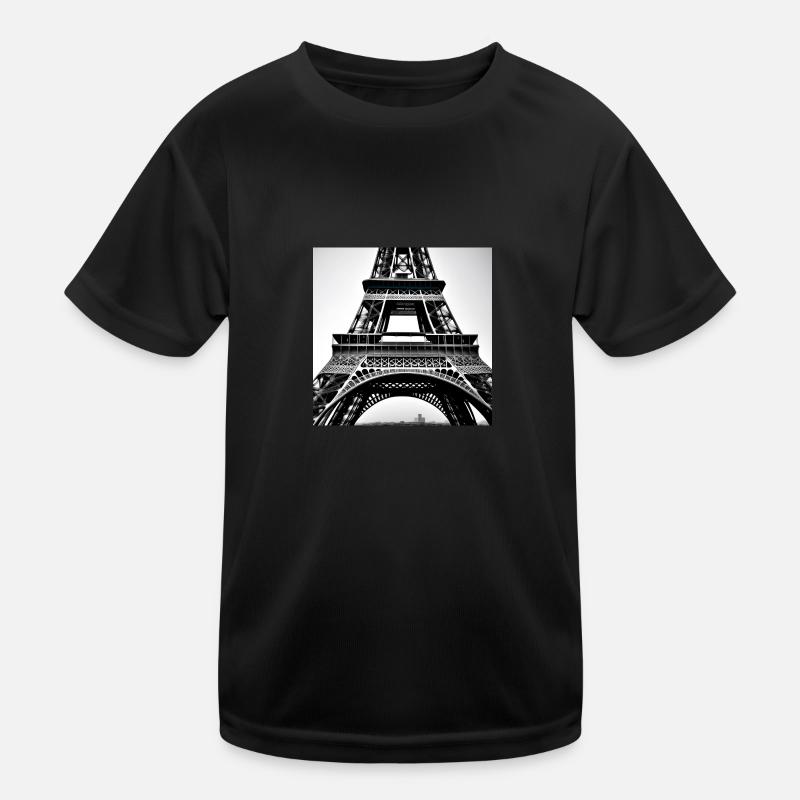 Elégance éternelle - Tour Eiffel à Paris - T-shirt sport Enfant - noir
