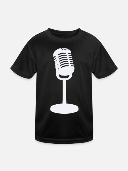 Microphone - Kids Functional T-Shirt - black - Front