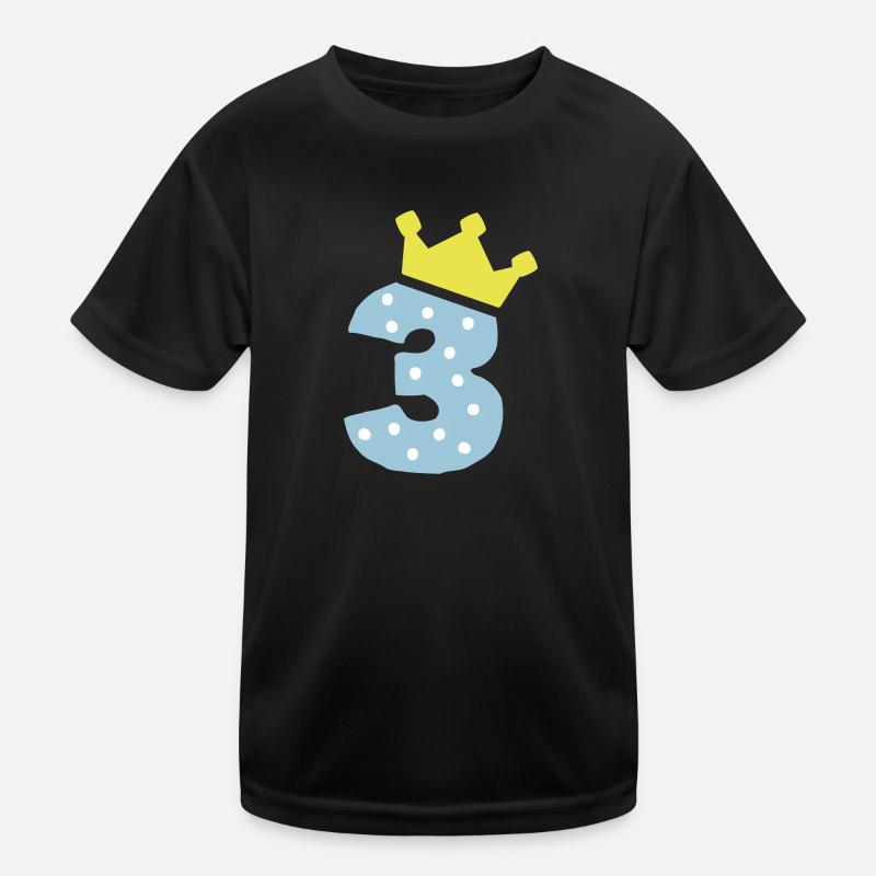 3 crown 3 birthday 3 years Kids Functional T-Shirt
