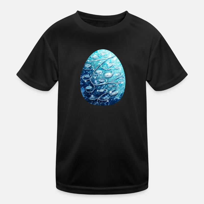 Drachenei Blau Kinder Funktions-T-Shirt
