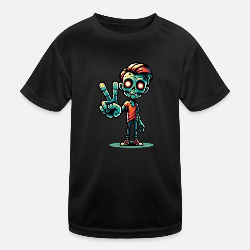 Zombie Peacezeichen Kinder Funktions-T-Shirt