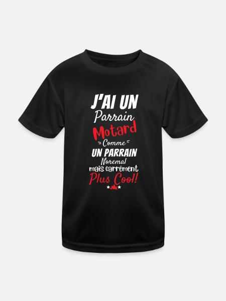 I have a biker godfather motorcycle birth gift - Kids Functional T-Shirt - black - Front