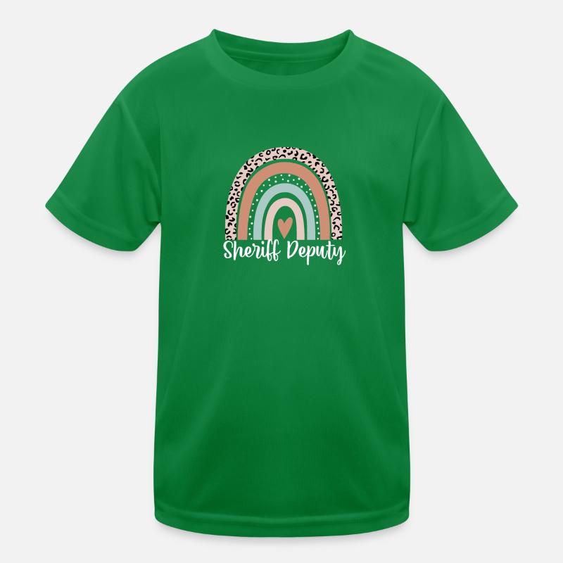 Sheriff Deputy Regenbogen Leopard Lustiger Sheriff Kinder Funktions-T-Shirt