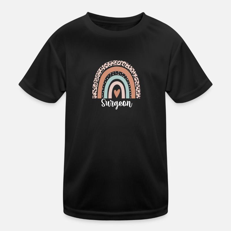Surgeon Rainbow Leopard Funny Surgeon Appreciation Kids Functional T-Shirt