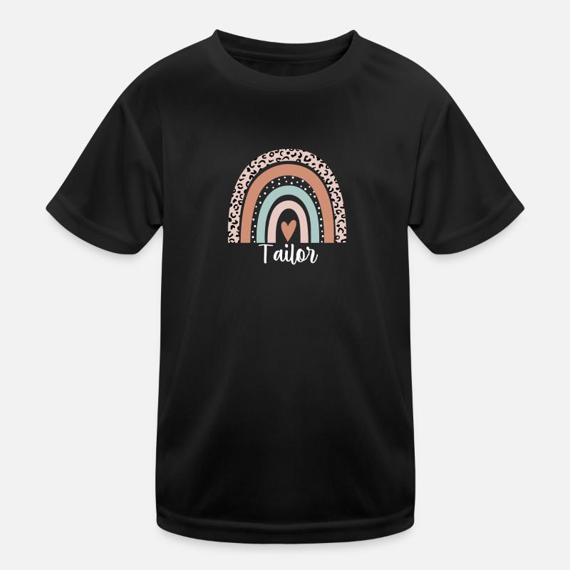 Tailor Rainbow Leopard Funny Tailor Appreciation Kids Functional T-Shirt