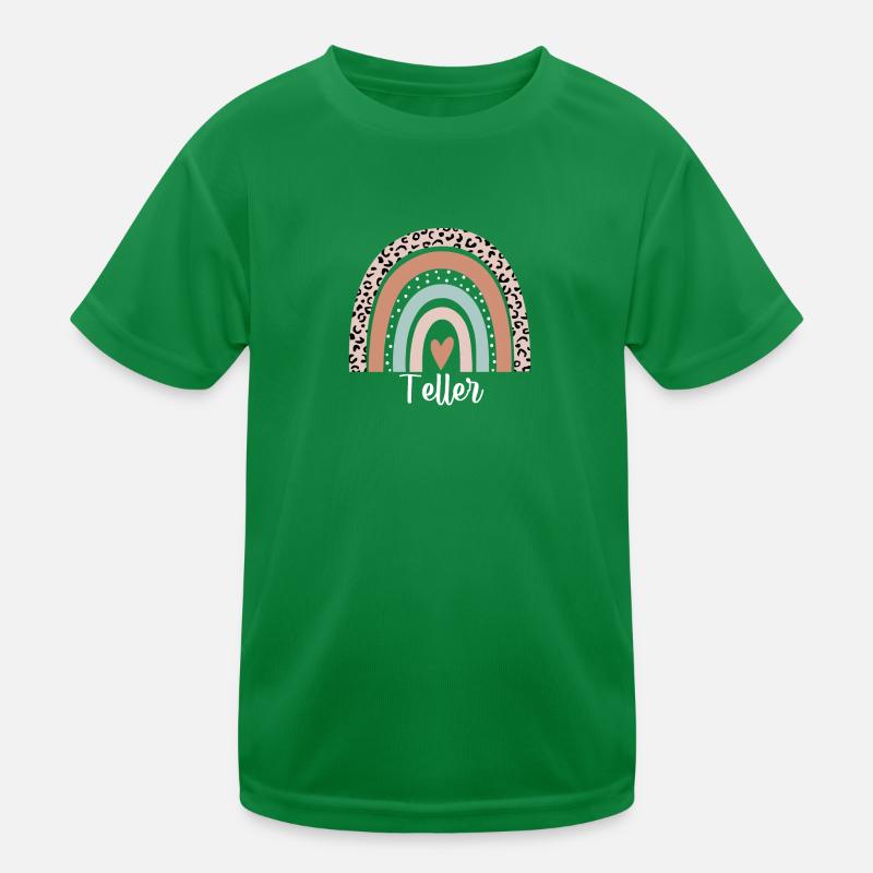 Teller Regenbogen Leopard Lustige Kassierer-Wertschätzung Kinder Funktions-T-Shirt