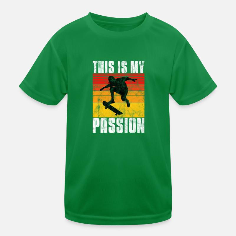 This is My Passion Skateboard Skateboarder Skate Kids Functional T-Shirt