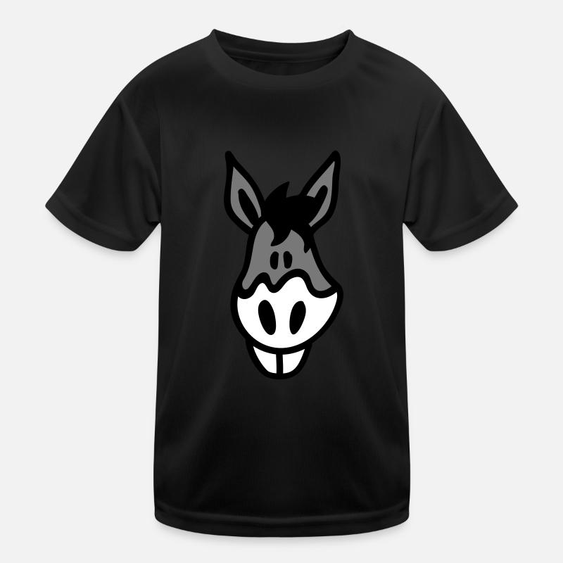 Crazy Donkey - head 3 Kids Functional T-Shirt