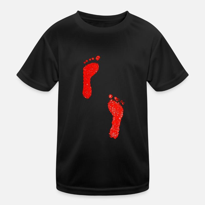 Footprints red feet Kids Functional T-Shirt