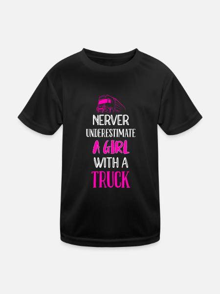 Truck driver Truck driver Professional driver - Kids Functional T-Shirt - black - Front