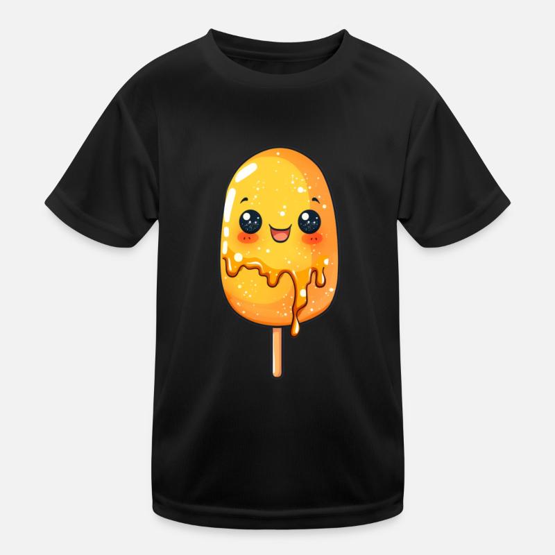Funny Corndog Comic - Kids Functional T-Shirt - black