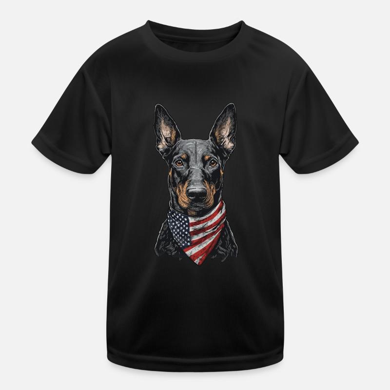 Dobermann Kinder Funktions-T-Shirt