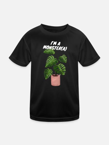 MONSTERA MONSTER PLANT - Kids Functional T-Shirt - black - Front