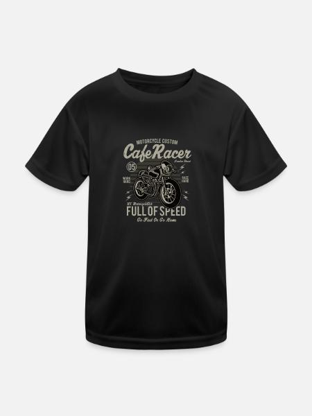 Cafe Racer Full Of Speed - Kinder Funktions-T-Shirt - Schwarz