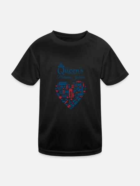 British Queen Monarchy Platinum Jubilee - Kids Functional T-Shirt - black - Front