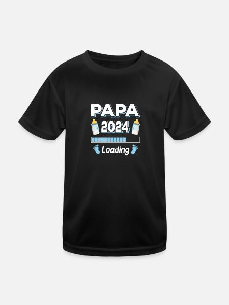 Papa Loading 2024 Père Pères Fête des Pères - T-shirt sport Enfant - noir - Devant