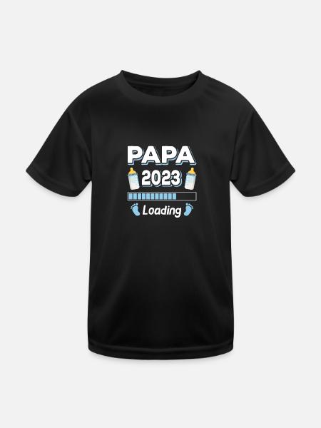 Papa Loading 2023 Père Pères Fête des Pères - T-shirt sport Enfant - noir - Devant