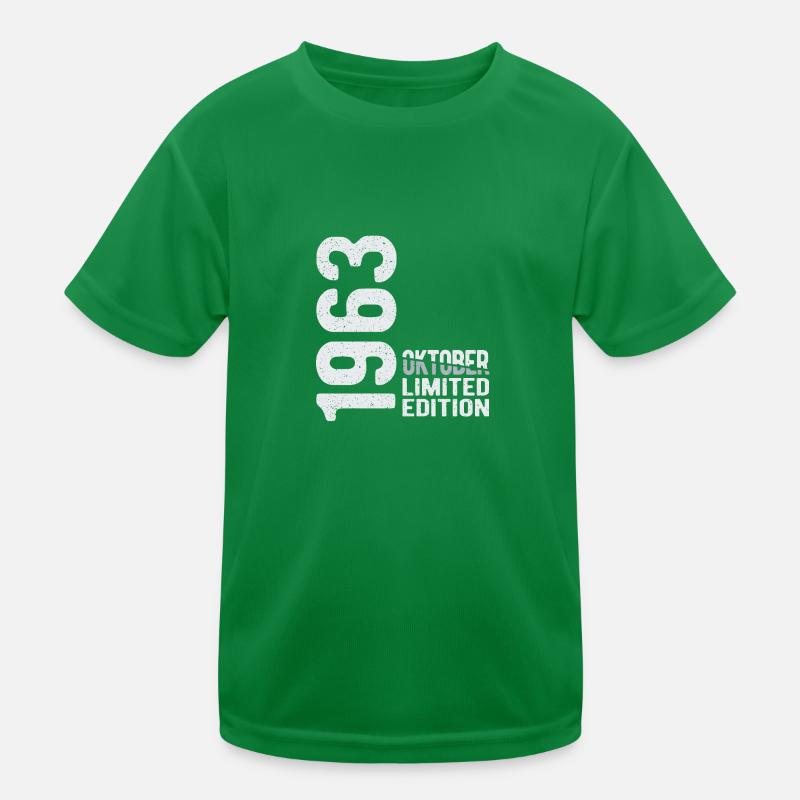 Octobre 1963 édition limitée Année de naissance T-shirt sport Enfant