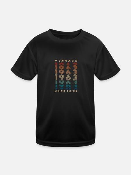 Vintage 1963 Limited Edition 60th Birthday - T-shirt sport Enfant - noir - Devant