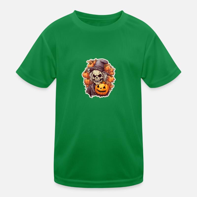 Hexe mit einpaar Kürbisfreunde Kinder Funktions-T-Shirt