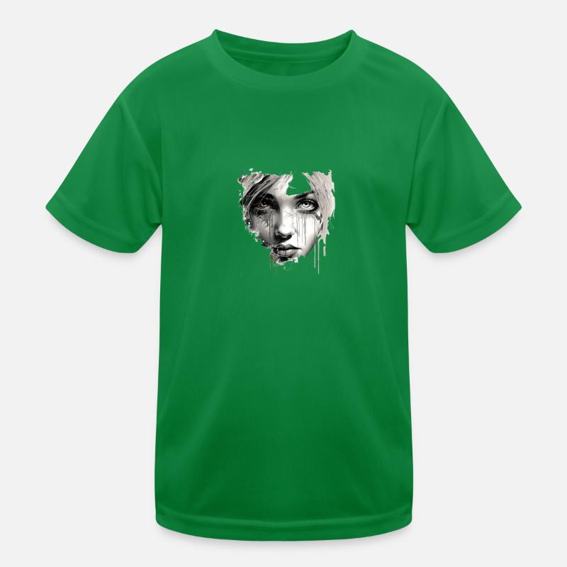 Visage Gris Oeil Bouche Poils T-shirt sport Enfant