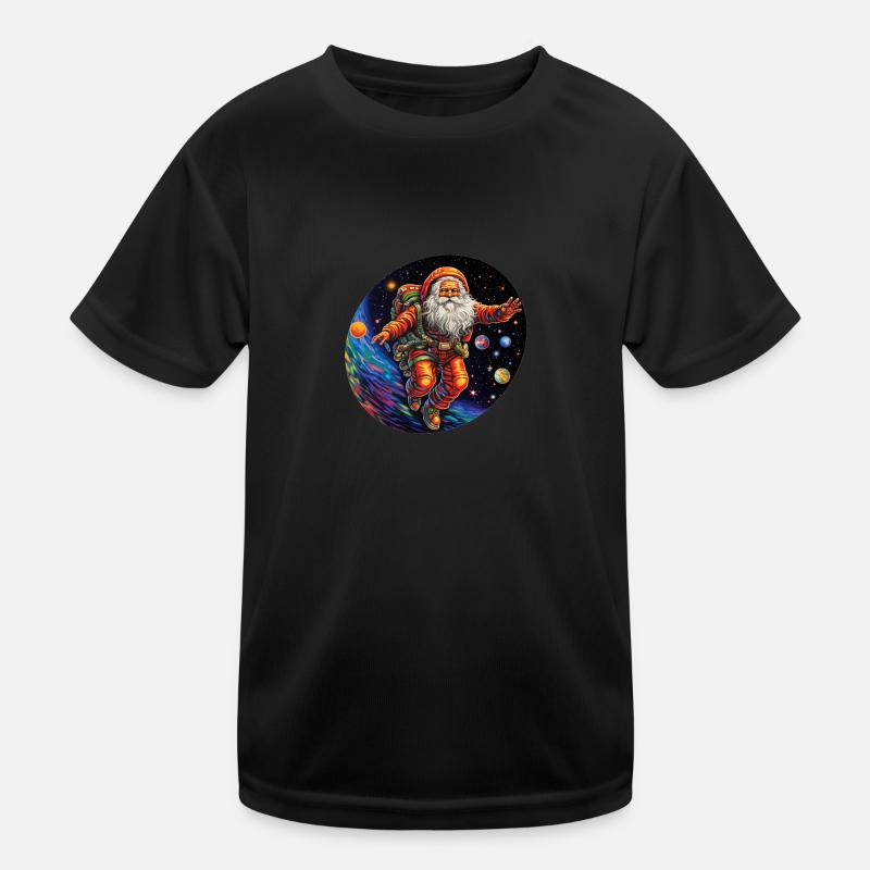 Santa Claus fliegt durch das universum Raumanzug Kinder Funktions-T-Shirt