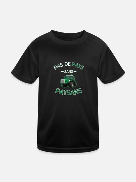 No country without green farmers - Kids Functional T-Shirt - black - Front