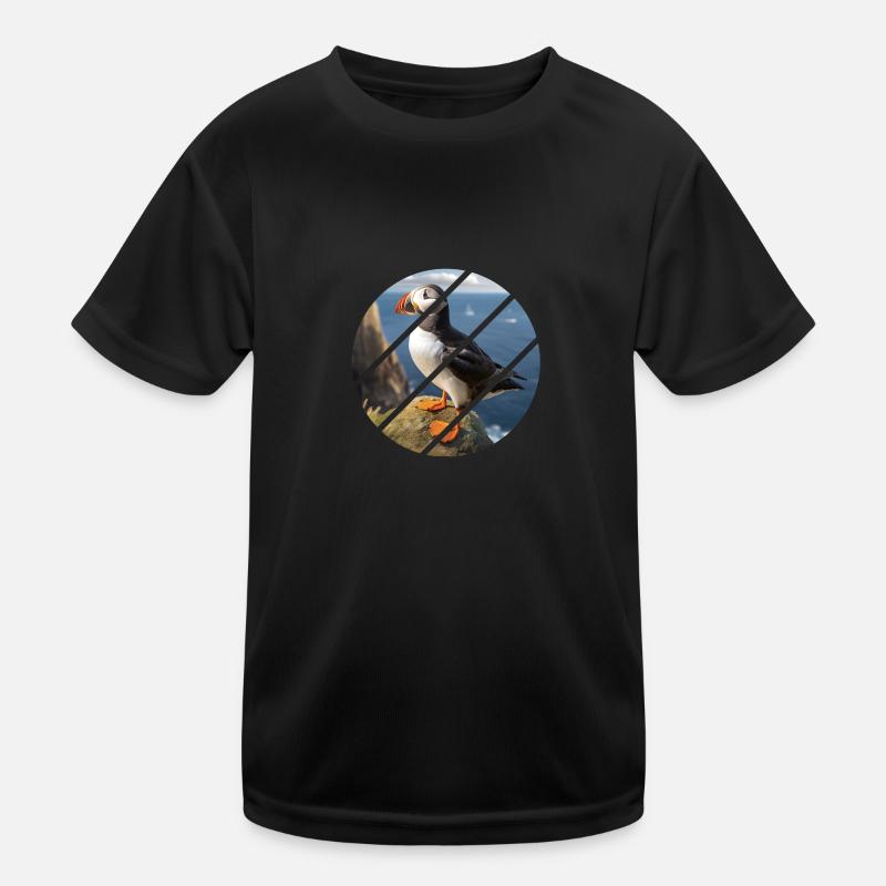 Macareux sur une falaise T-shirt sport Enfant