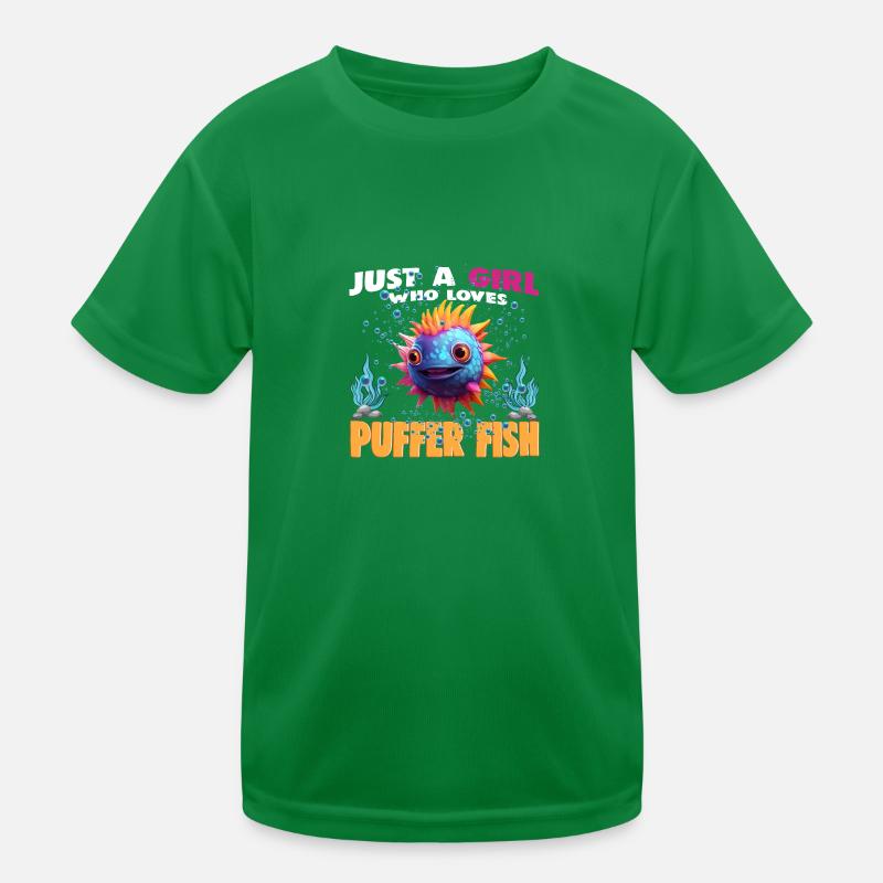 Juste une fille qui aime le poisson-globe T-shirt sport Enfant