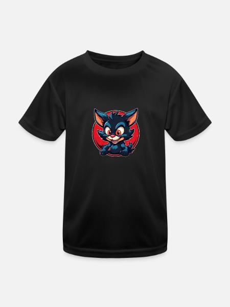 Super cute tasmanian Devil retro style - Kids Functional T-Shirt - black - Front
