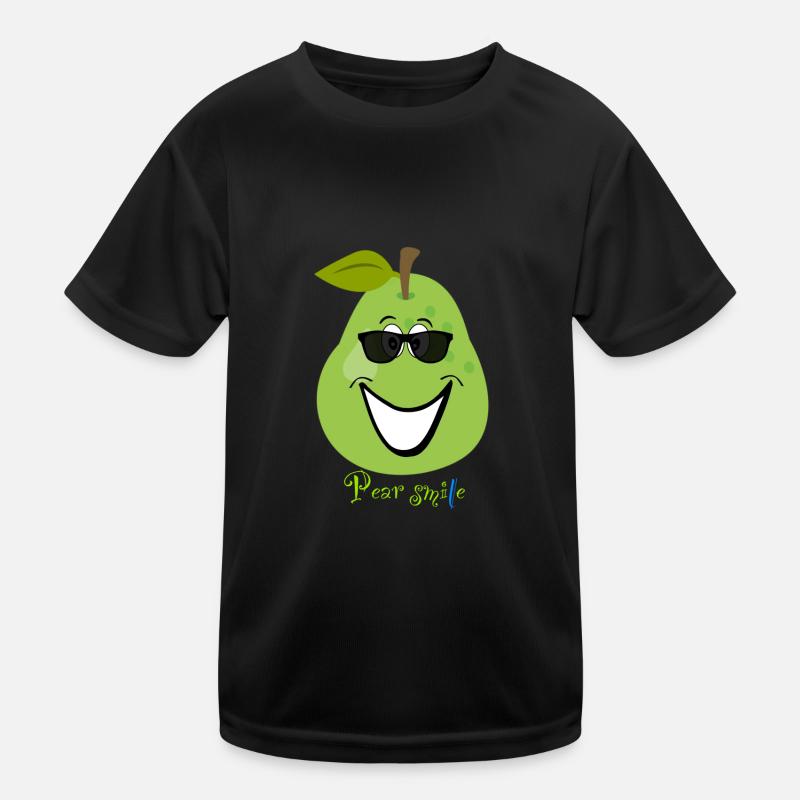Pear Smile - Kinder Funktions-T-Shirt - Schwarz