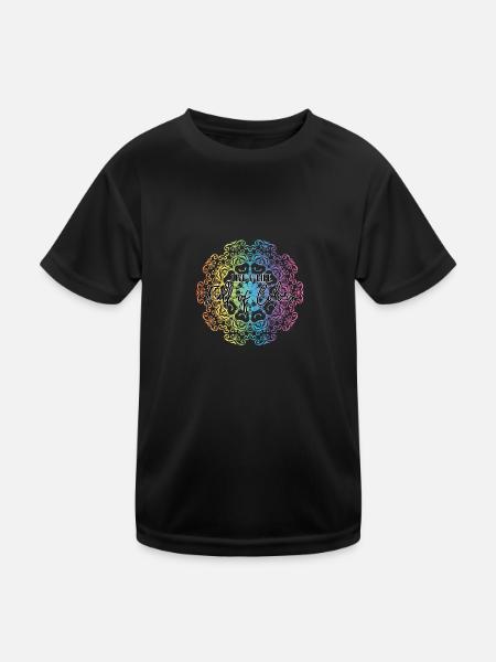 Lebe ein Leben voller Farben - Kinder Funktions-T-Shirt - Schwarz - Vorne