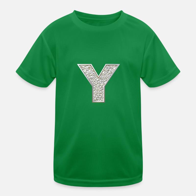 Y, lettre, initiale, monogramme, T-shirt sport Enfant