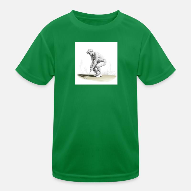 Golfspieler mit Minischläger Kinder Funktions-T-Shirt