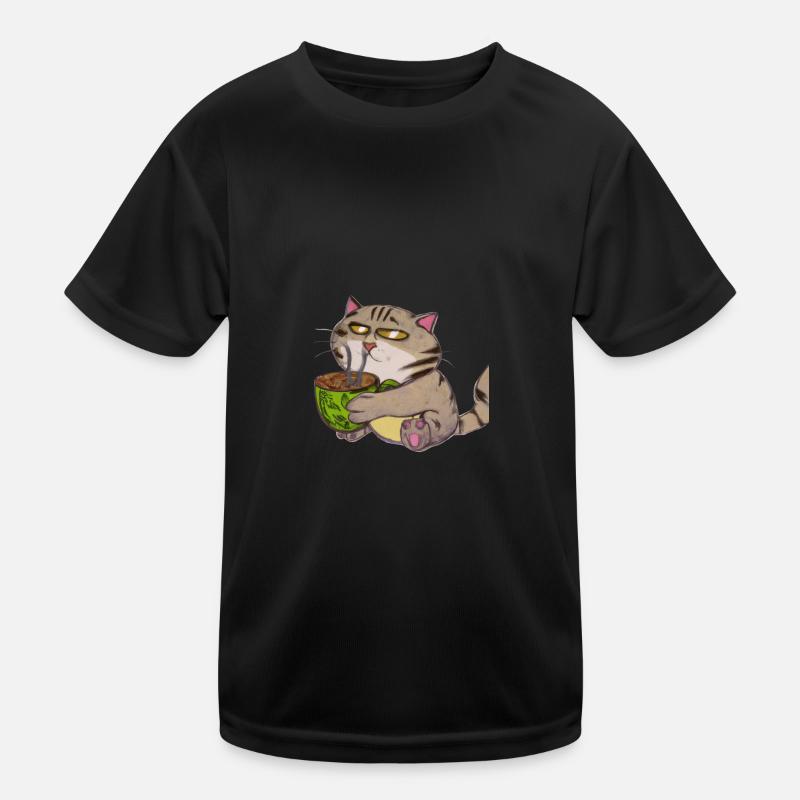 Katze trinkt einen Kaffee Kinder Funktions-T-Shirt