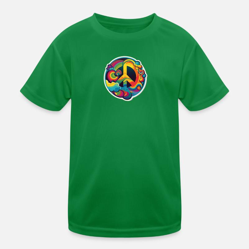 Psychedelisches Peace Zeichen Kinder Funktions-T-Shirt