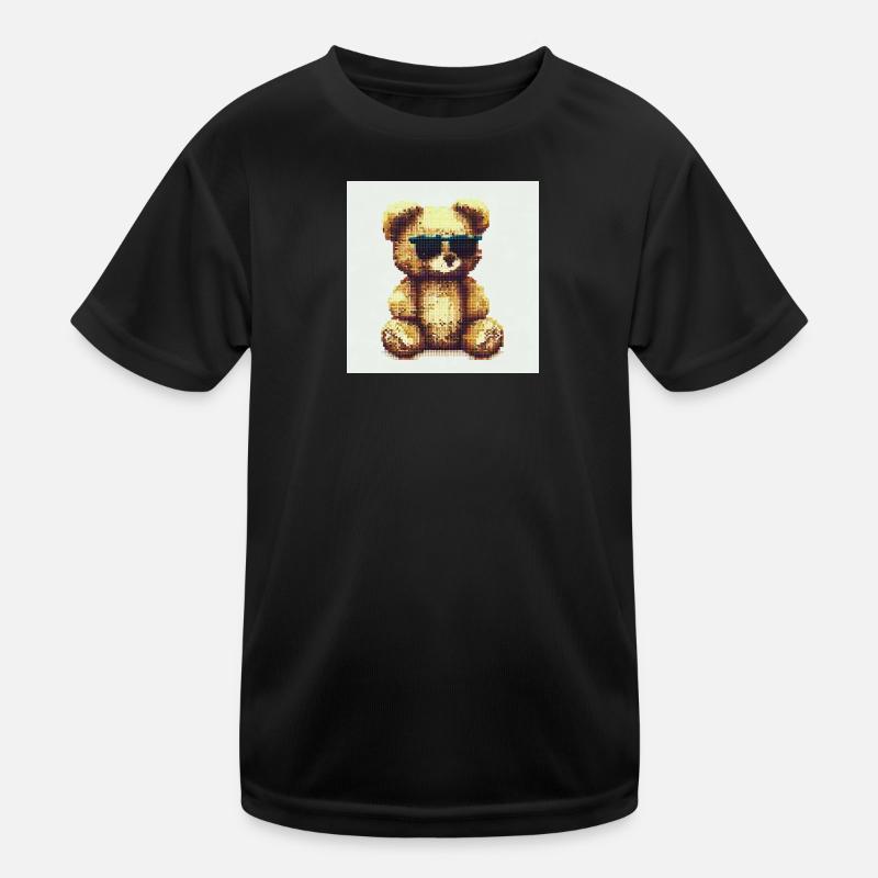 Teddy Cool - Kinder Funktions-T-Shirt - Schwarz