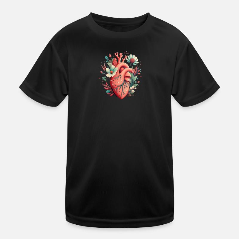 Heart Bloom Botanisch Kinder Funktions-T-Shirt